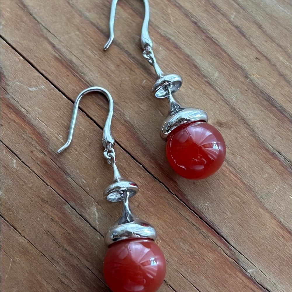 Chocolate Jade Drop Earrings | Sterling Silver | Natural Gemstone